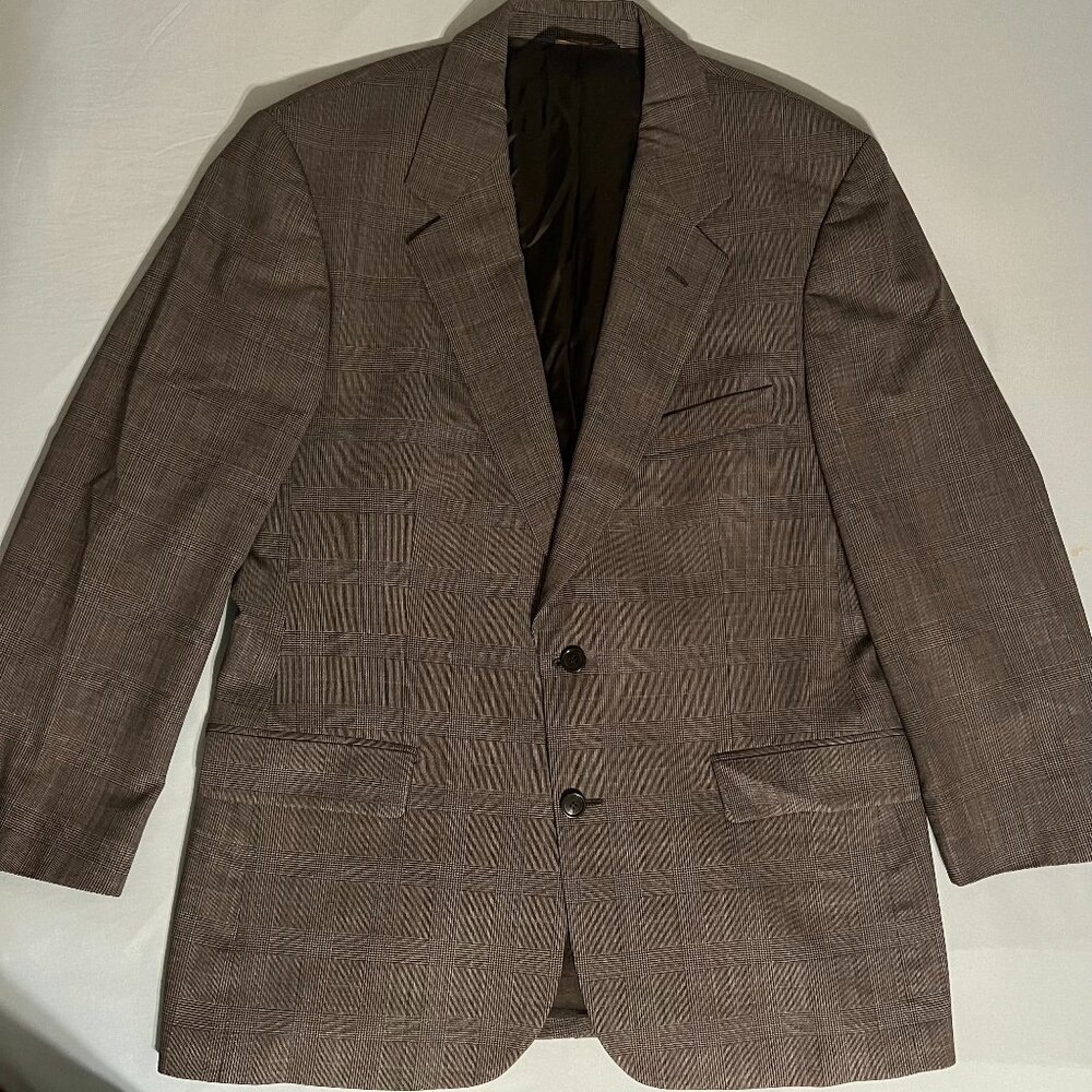 Brooks Brothers Vtg 41S Gray Glen Plaid Wool Blend Blazer Sport Coat BrooksEase